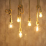 Luminaires suspendus vintage et rétro en corde de chanvre