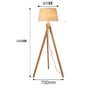 Lampadaire trépied projecteur métal et en bois argenté et doré - L'Atelier Imbert