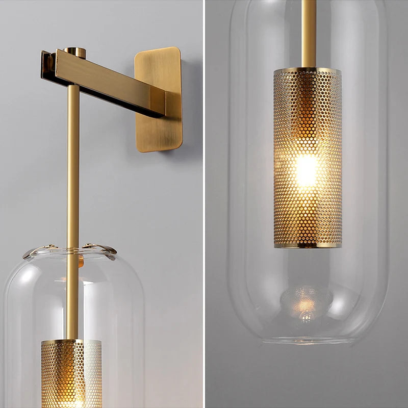 Applique murale LED en verre au design post-moderne
