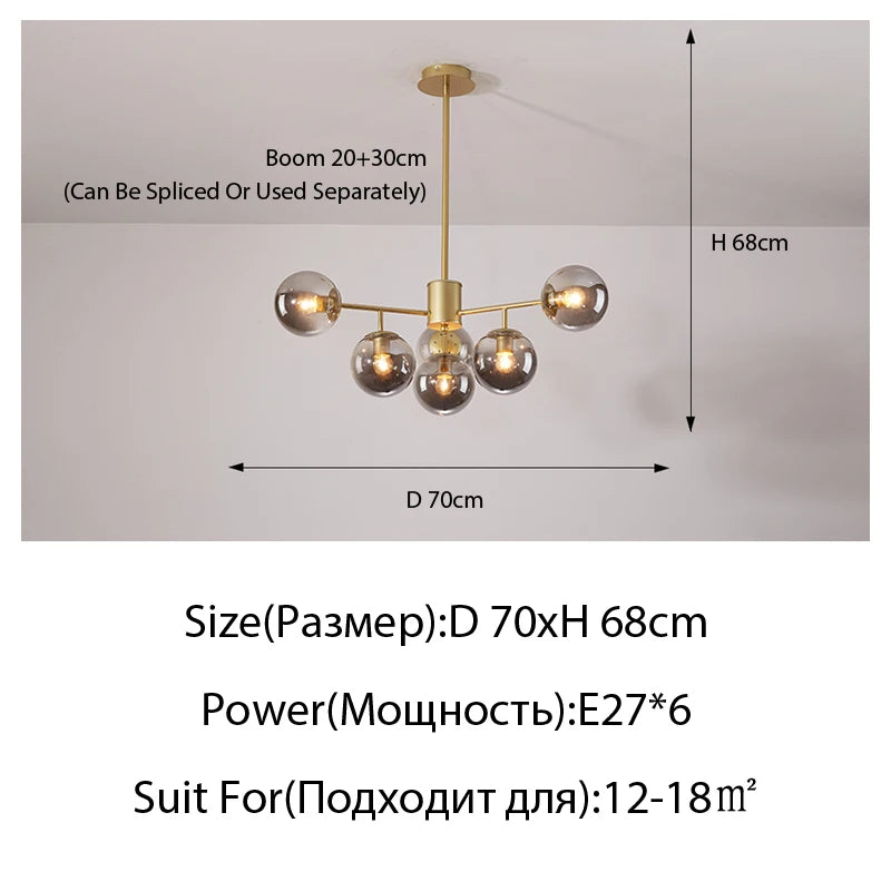 Plafonnier suspendu moderne en verre