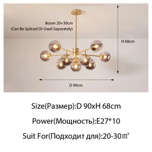 Plafonnier suspendu moderne en verre