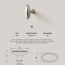 Bouton de meuble Ovale Perlé – Nickel brillant