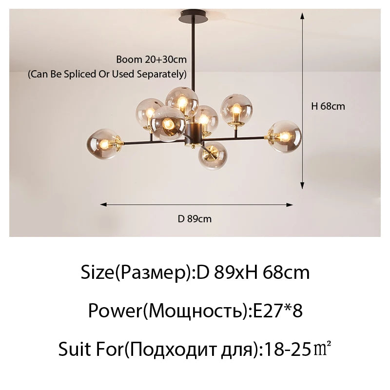 Plafonnier suspendu moderne en verre