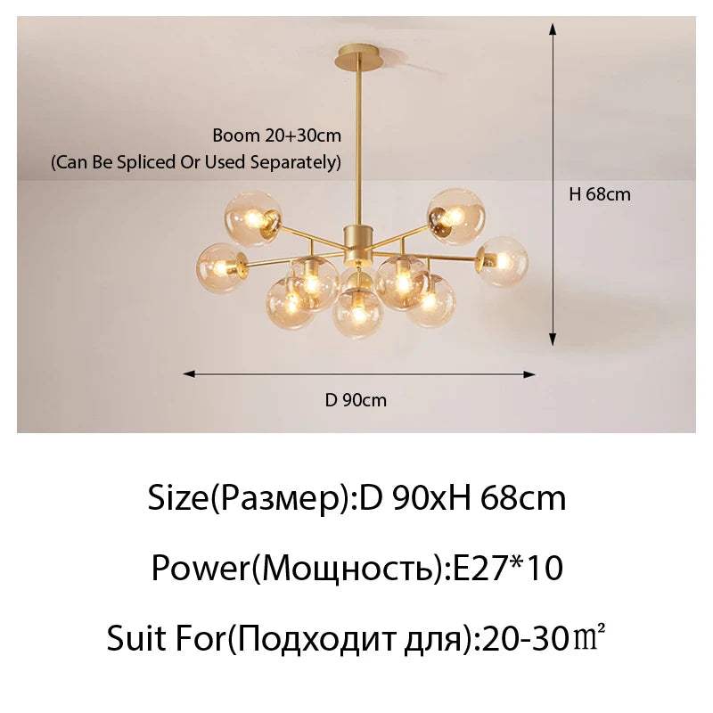 Plafonnier suspendu moderne en verre