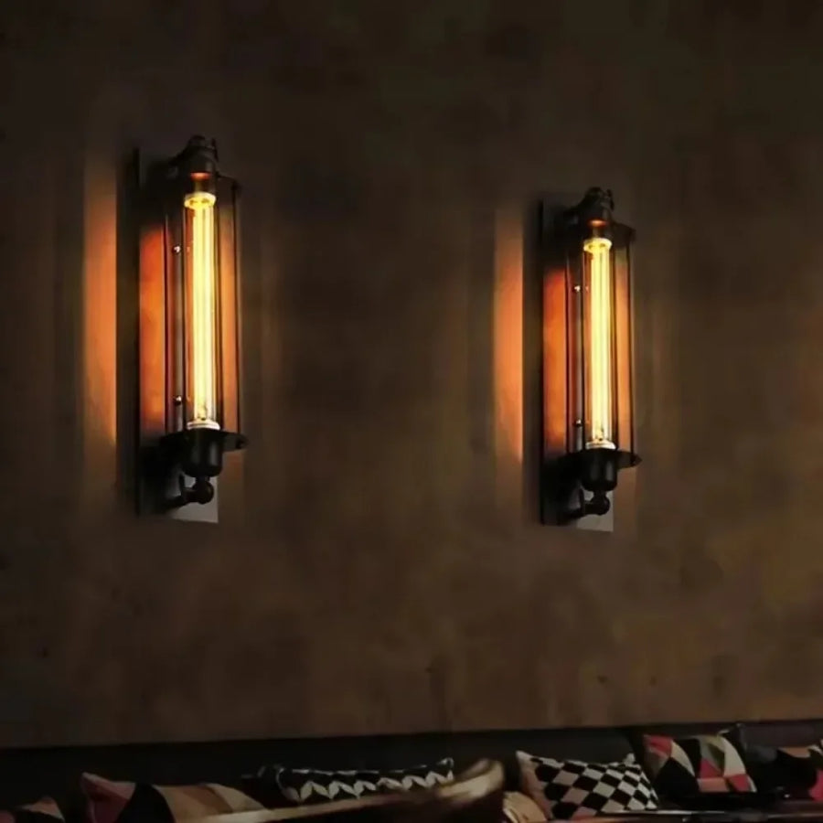 Lampe Murale Vintage Industrielle – Style Loft en Fer Noir - L'Atelier Imbert