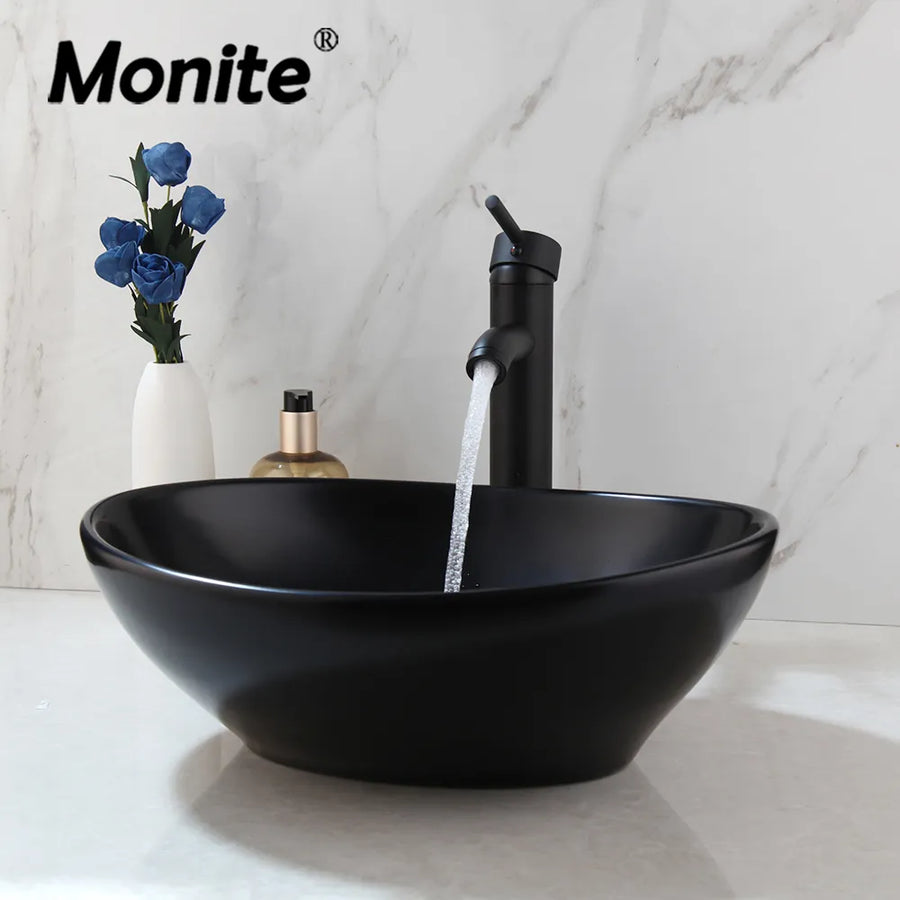 Vasque en céramique de salle de bains noir - L'Atelier Imbert