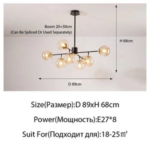 Plafonnier suspendu moderne en verre