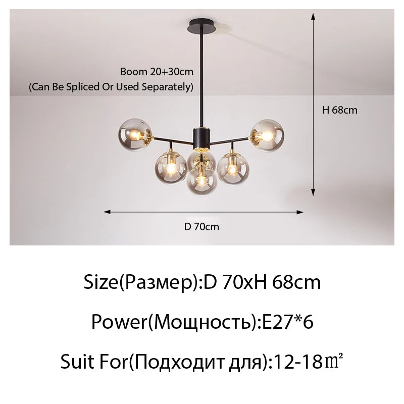 Plafonnier suspendu moderne en verre