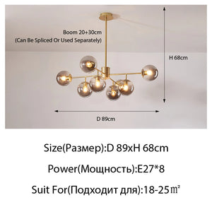 Plafonnier suspendu moderne en verre