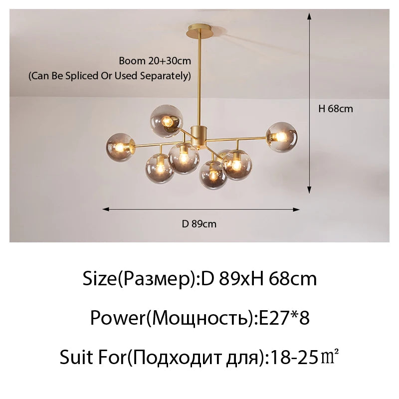 Plafonnier suspendu moderne en verre