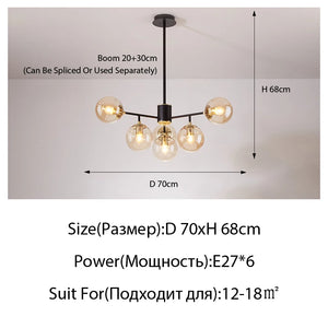 Plafonnier suspendu moderne en verre