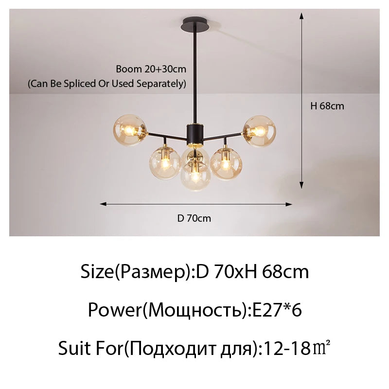 Plafonnier suspendu moderne en verre
