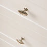 Bouton de meuble Ovale Perlé – Nickel brillant