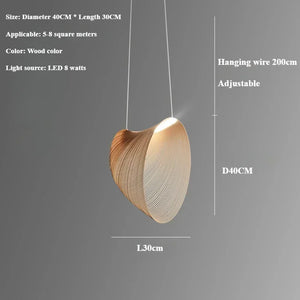 Lampes suspendues en bois à LED dimmable