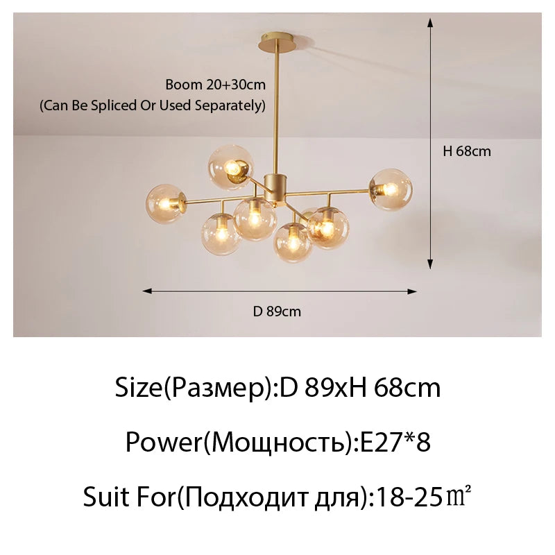 Plafonnier suspendu moderne en verre