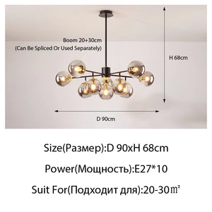 Plafonnier suspendu moderne en verre