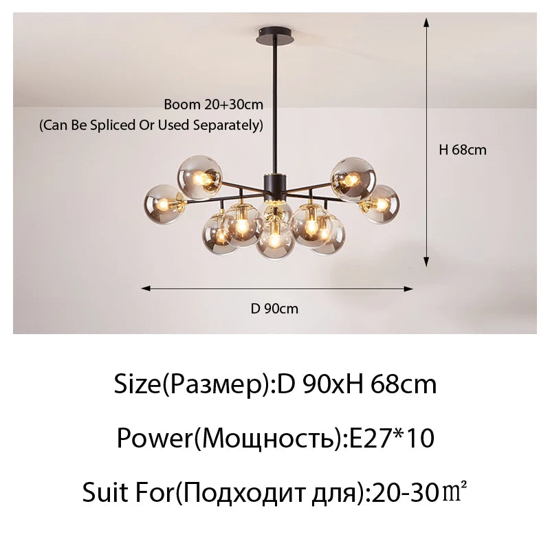 Plafonnier suspendu moderne en verre