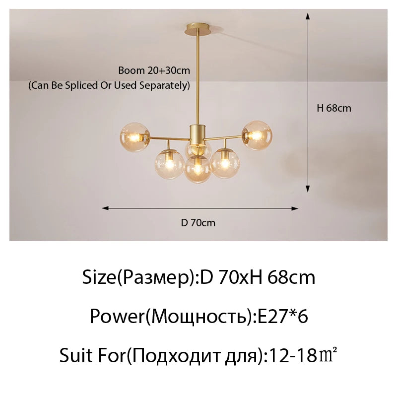 Plafonnier suspendu moderne en verre