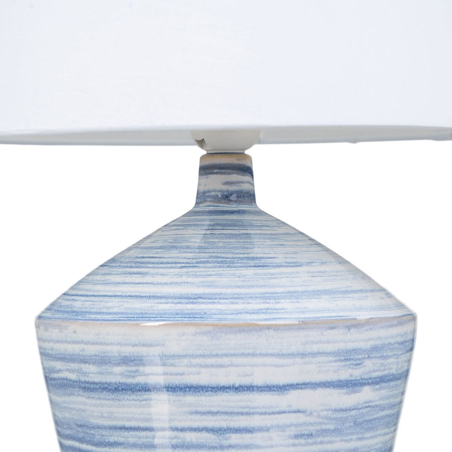 Lampe de bureau 30,5 x 30,5 x 44,5 cm Céramique Bleu Blanc - L'Atelier Imbert