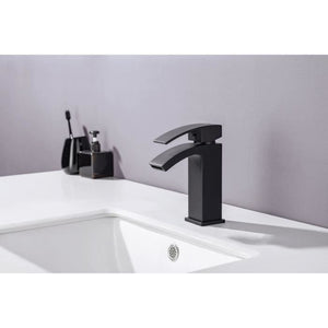 Mitigeur pour vasque et lavabo - Mécanique - Noir mat -  OCEANIC - En cascade - L'Atelier Imbert