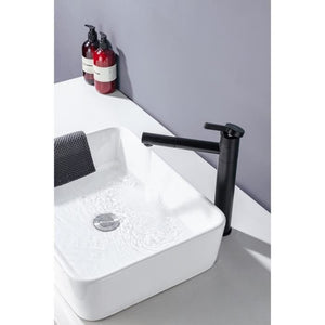 Mitigeur pour vasque et lavabo - Mécanique - OCEANIC - Noir mat - Droit avec bec pivotant - L'Atelier Imbert