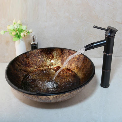 Lavabo en verre trempé rond pour Salle de Bain